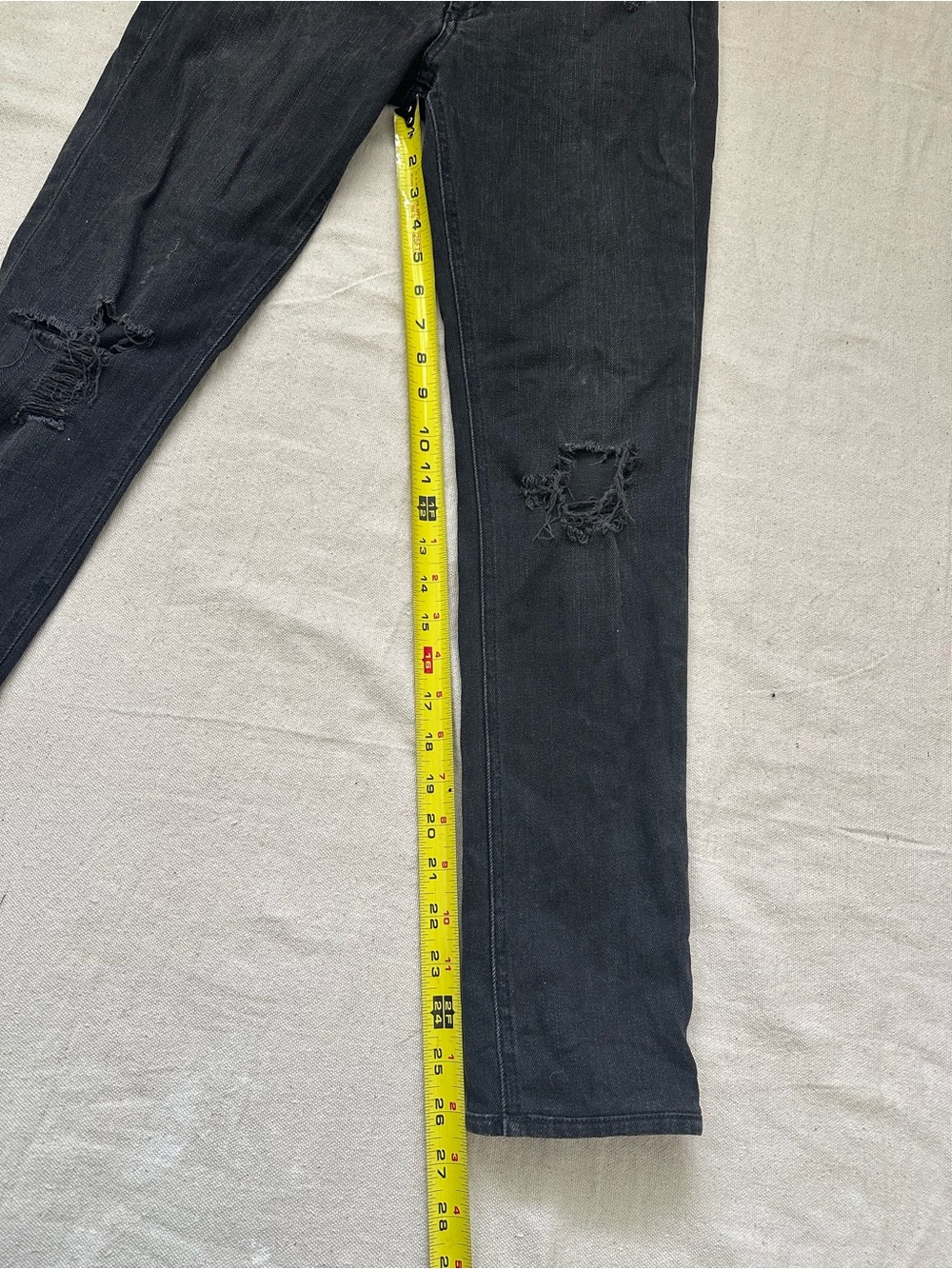 rag & bone / JEAN for Intermix Skinny Jeans Size 27 Black Distressed - Picture 7 of 16